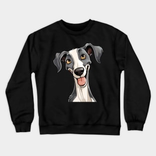 Cartoon Galgo Espanol Greyhound Spanish Crewneck Sweatshirt